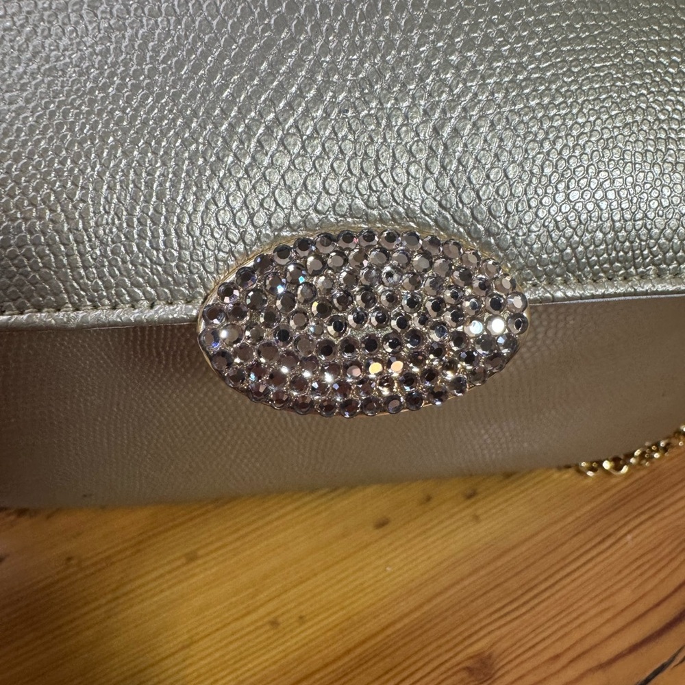 Landau vintage Gold Metallic Chain crossbody Clutch - Picture 8 of 12